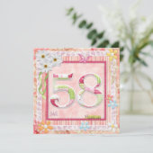Scrapbooking zum 58. Geburtstag Einladung (Stehend Vorderseite)
