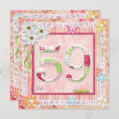 Scrapbooking zum 59. Geburtstag Einladung (Vorne/Hinten)