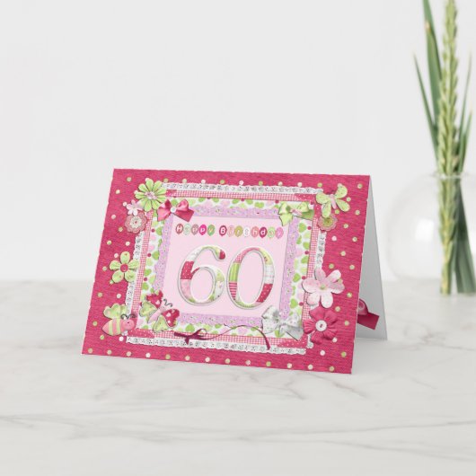 Scrapbooking zum 60. Geburtstag Karte (Vorderseite)
