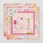 Scrapbooking zum 61. Geburtstag Einladung (Vorne/Hinten)