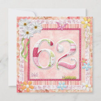 Scrapbooking zum 62. Geburtstag Einladung