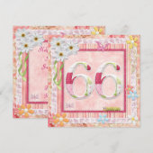 Scrapbooking zum 66. Geburtstag Einladung (Vorne/Hinten)