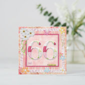 Scrapbooking zum 66. Geburtstag Einladung (Stehend Vorderseite)
