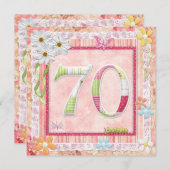 Scrapbooking zum 70. Geburtstag Einladung (Vorne/Hinten)