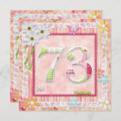 Scrapbooking zum 73. Geburtstag Einladung (Vorne/Hinten)