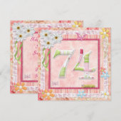 Scrapbooking zum 74. Geburtstag Einladung (Vorne/Hinten)