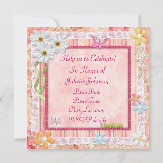 Scrapbooking zum 75. Geburtstag Einladung (Rückseite)