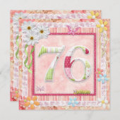 Scrapbooking zum 76. Geburtstag Einladung (Vorne/Hinten)