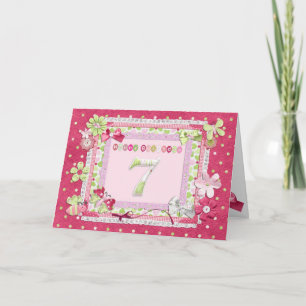 Scrapbooking zum 7. Geburtstag Karte