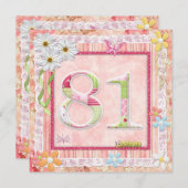 Scrapbooking zum 81. Geburtstag Einladung (Vorne/Hinten)