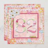 Scrapbooking zum 82. Geburtstag Einladung (Vorne/Hinten)