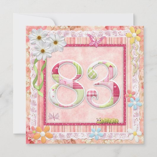 Scrapbooking zum 83. Geburtstag Einladung (Vorderseite)