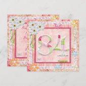 Scrapbooking zum 84. Geburtstag Einladung (Vorne/Hinten)