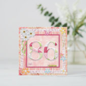 Scrapbooking zum 86. Geburtstag Einladung (Stehend Vorderseite)