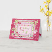 Scrapbooking zum 87. Geburtstag Karte (Gelbe Blume)