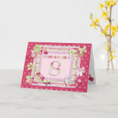 Scrapbooking zum 8. Geburtstag Karte (Gelbe Blume)