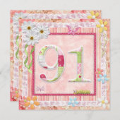 Scrapbooking zum 91. Geburtstag Einladung (Vorne/Hinten)