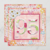 Scrapbooking zum 95. Geburtstag Einladung (Vorne/Hinten)