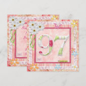 Scrapbooking zum 97. Geburtstag Einladung (Vorne/Hinten)