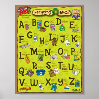ScrapKins Recycle ABCs-Schulplakat Poster
