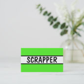 Scrapper Neon Green Visitenkarte (Stehend Vorderseite)