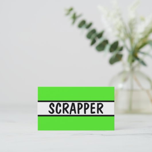 Scrapper Neon Green Visitenkarte (Stehend Vorderseite)