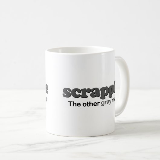 Scrapple Grau-Fleisch Kaffeetasse (VorderseiteRechts)