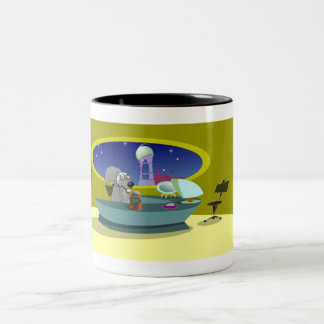 Scrappy an der Büro-Tasse Zweifarbige Tasse