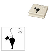 Scrappy Cat Black Kitty Custom Gummi Briefmarke Gummistempel (Stempel)