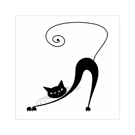 Scrappy Cat Black Kitty Custom Gummi Briefmarke Gummistempel (Prägung)