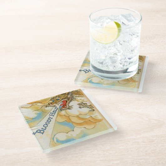 Scrared Dragon Glasuntersetzer (Schrägansicht)