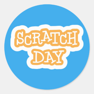 Scratch Day Logo-Aufkleber Runder Aufkleber