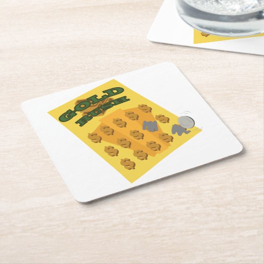 Scratch Off Rechteckiger Pappuntersetzer (angewinkelt)