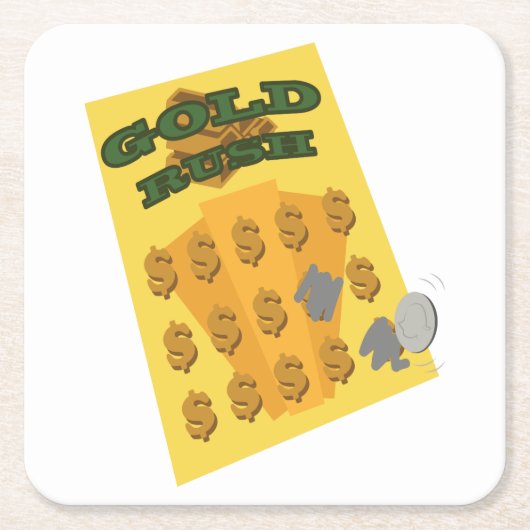 Scratch Off Rechteckiger Pappuntersetzer (Vorderseite)