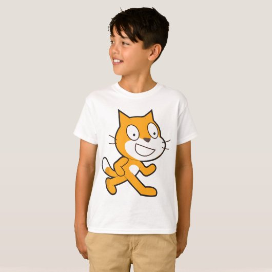 Scratch Programmieren Sprache Offiziell Mascot Cat T-Shirt (Vorne ganz)