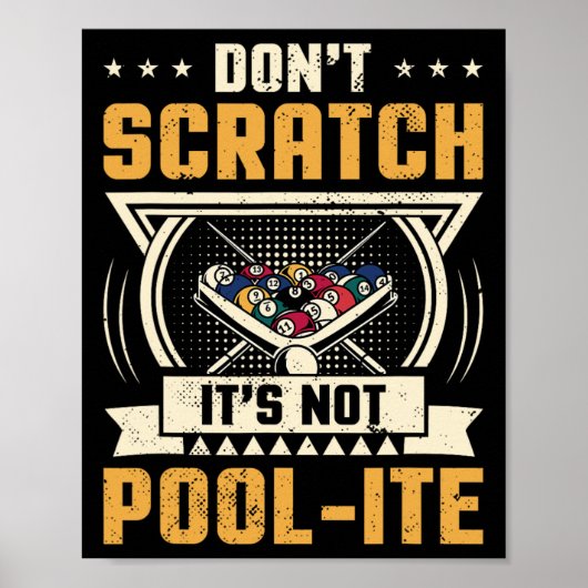 Scratch seine nicht-Pool-Snooker Billard Pl Poster (Vorne)