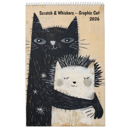 Scratch & Whiskers – Graphic Cat Calendar 2026 Kalender