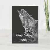 Scratchboard Art Lusitano Dankeskarte (Vorderseite)