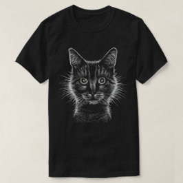 Scratchboard Fuzzy Cat T - Shirt