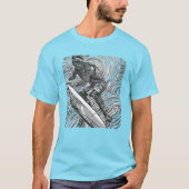 Scratchboard Graphic Surfer T-Shirt (Vorderseite)