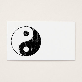 Scratched Black Vintag Yin Yang