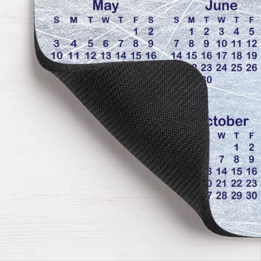 Scratched Ice Ink 2026 Calendar Mousepad (Ecke)