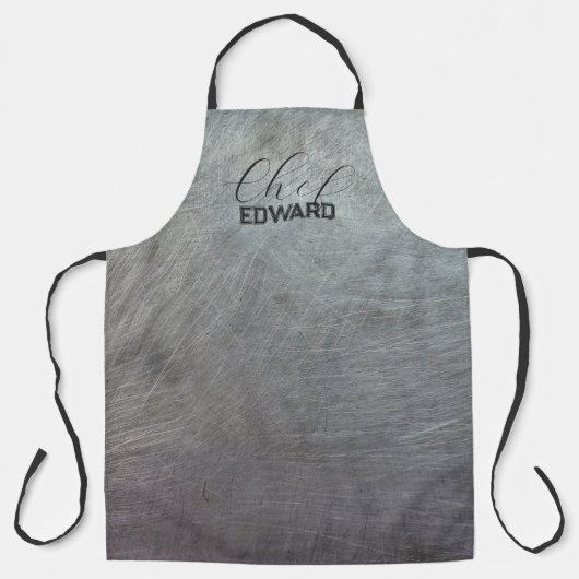 Scratched Metal Koch Name Masculine Schürze (Vorderseite)