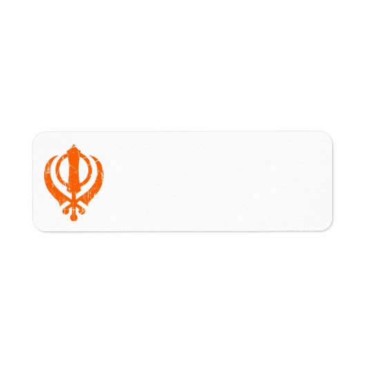 Scratched Orange Sikh Khanda Symbol (Vorne)