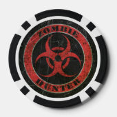 Scratched Red and Black Bio Hazard Zombie Hunter Pokerchips (Rückseite)