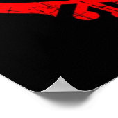 Scratched Red Sikh Khanda Symbol auf schwarz Poster (Ecke)