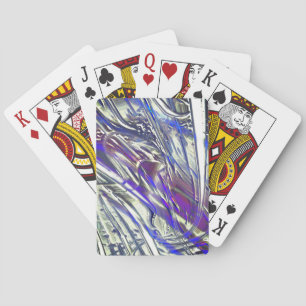 Scratched Spuren auf silberne Textur unter blauem  Spielkarten