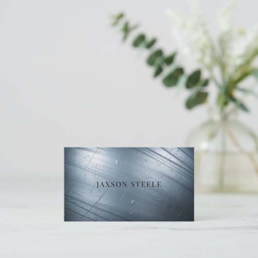 Scratched Steel Texture Visitenkarte (Stehend Vorderseite)