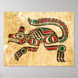 Scratched und Worldhaida Spirit Wolf Poster