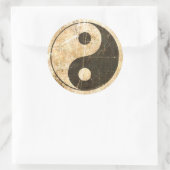 Scratched und WorldVintag Yin Yang Runder Aufkleber (Tasche)